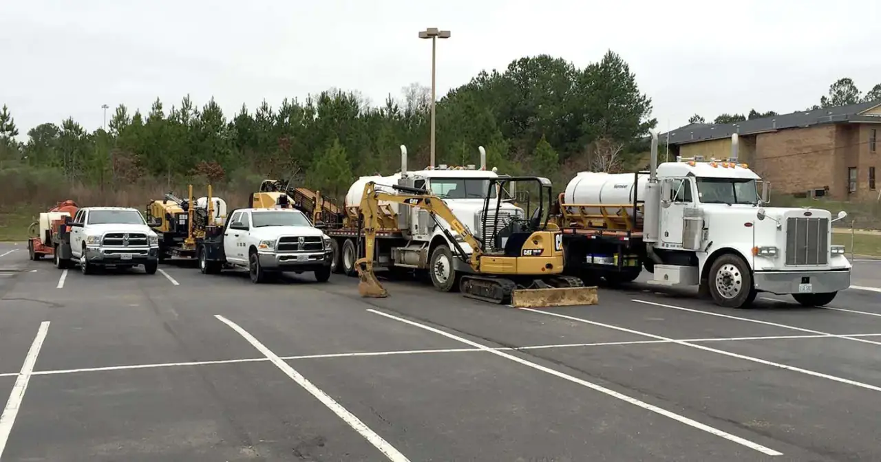 Our fleet of trucks & equipment ready for the next job.